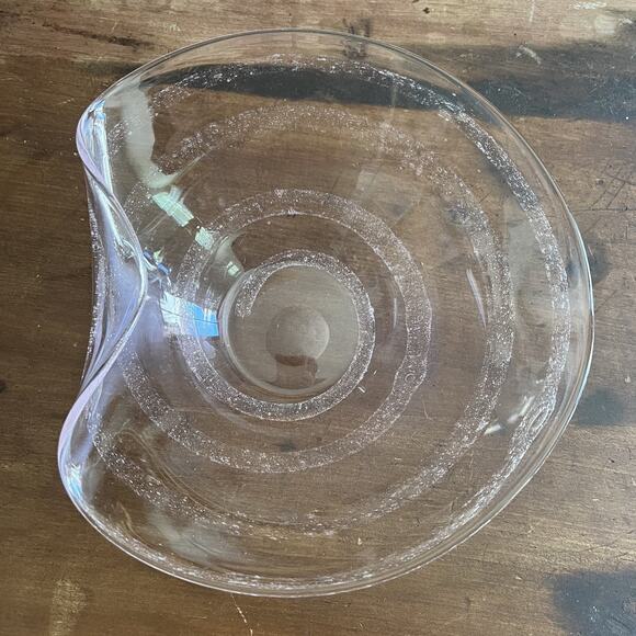 Villeroy And Boch Pink Depression Glass Trinket Dish Swirl/Teardrop Blown Glass - Picture 12 of 13